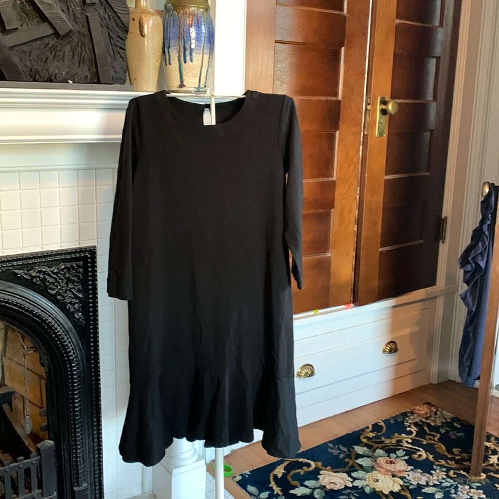 J jill ponte knit ruffle hem dress. Worn a few times .